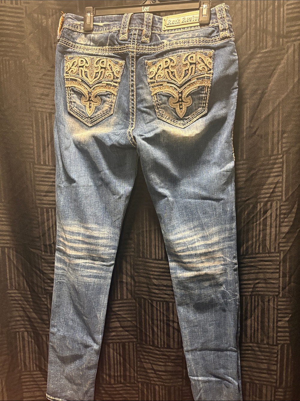 Rock Revival Women's Distressed Medium Blue Skinny Jeans - Picture 3 of 7